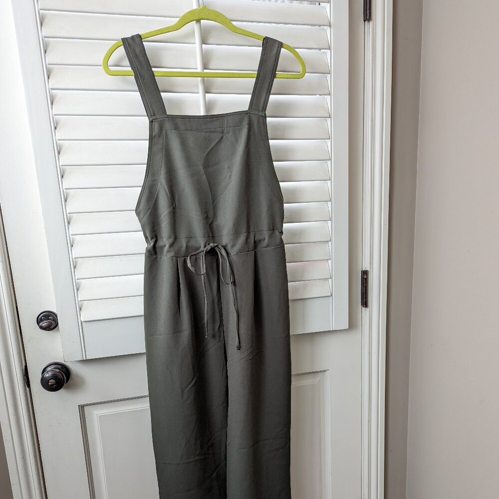 Zara Green Square-Neck jumpsuit